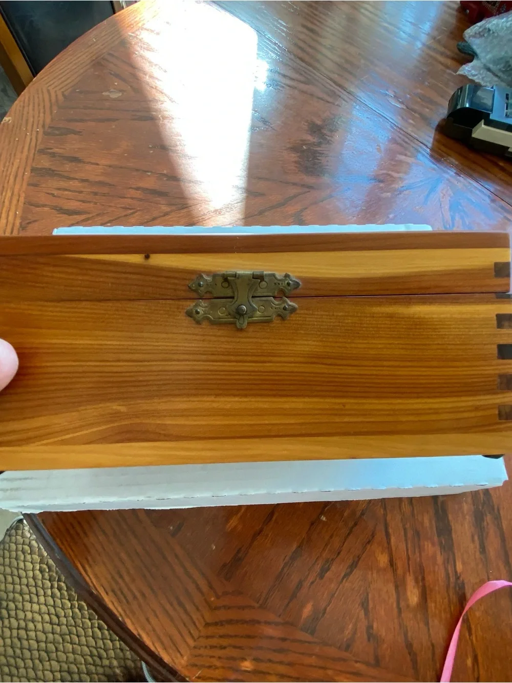 Wood Jewelry and Keepsake Box in Natural Brown